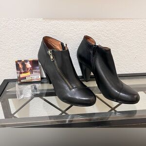 Miz Mooz Black Heeled Ankle Boots